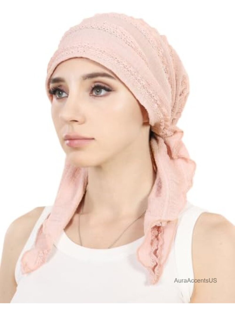 Pre-Tied Chiffon Chemo Head Scarf Turban Beanie for Women Hair Loss
